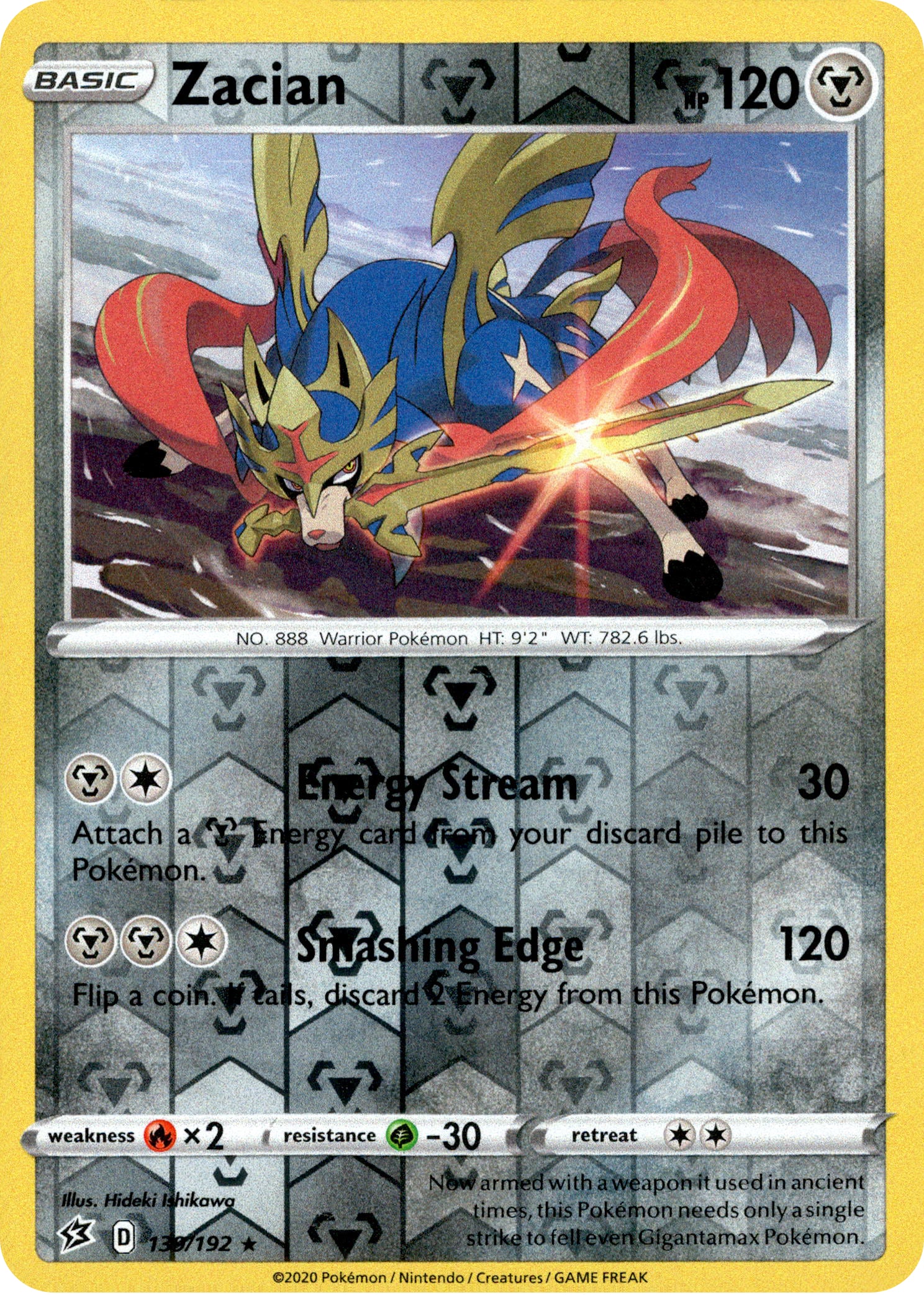 Zacian - 139/192 - Rebel Clash - Reverse Holo - Card Cavern