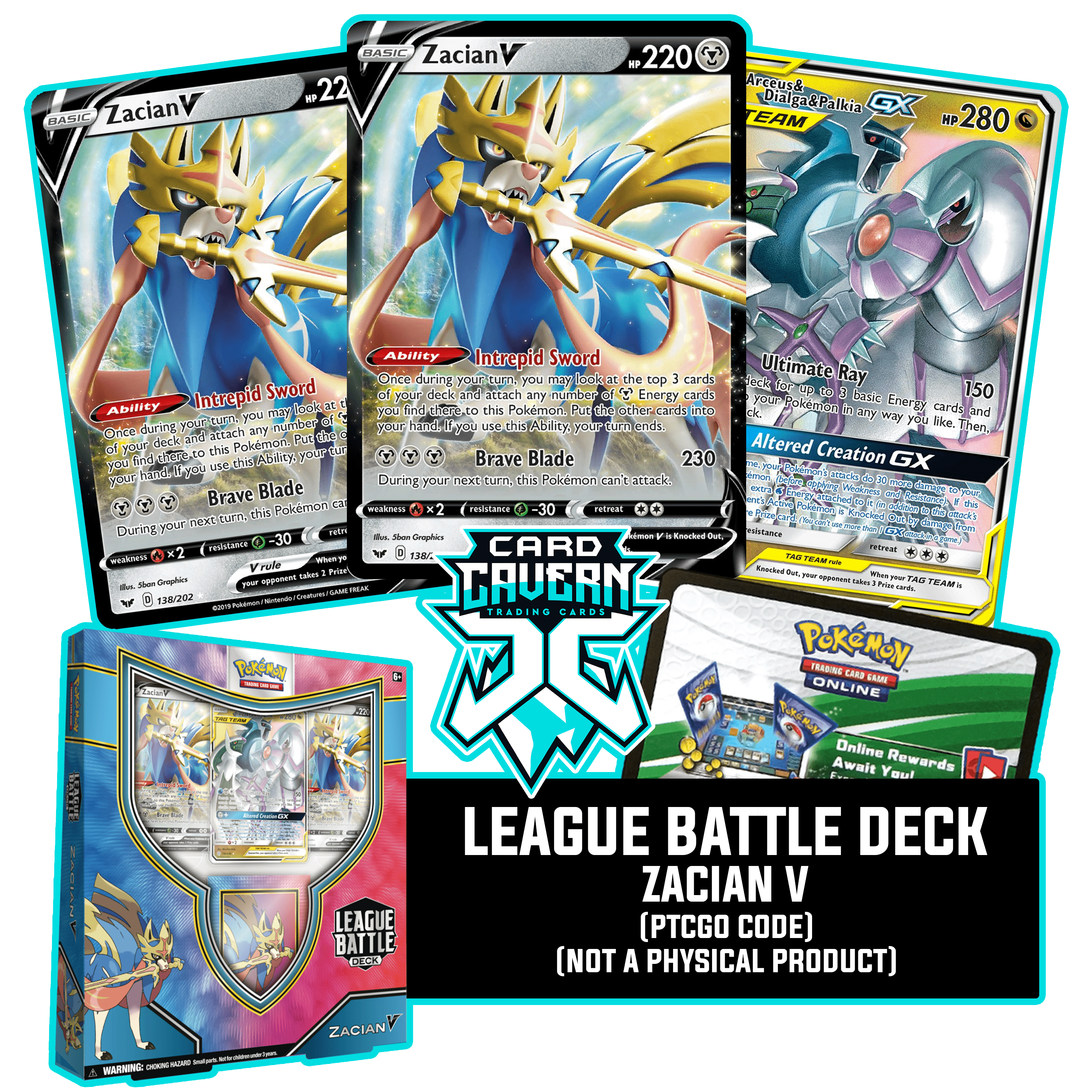 League Battle Deck: Zacian V PTCGO Code - Card Cavern