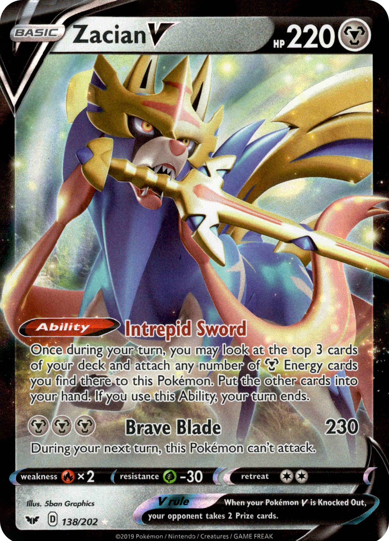 Zacian V - 138/202 - Sword & Shield - Holo – Card Cavern Trading