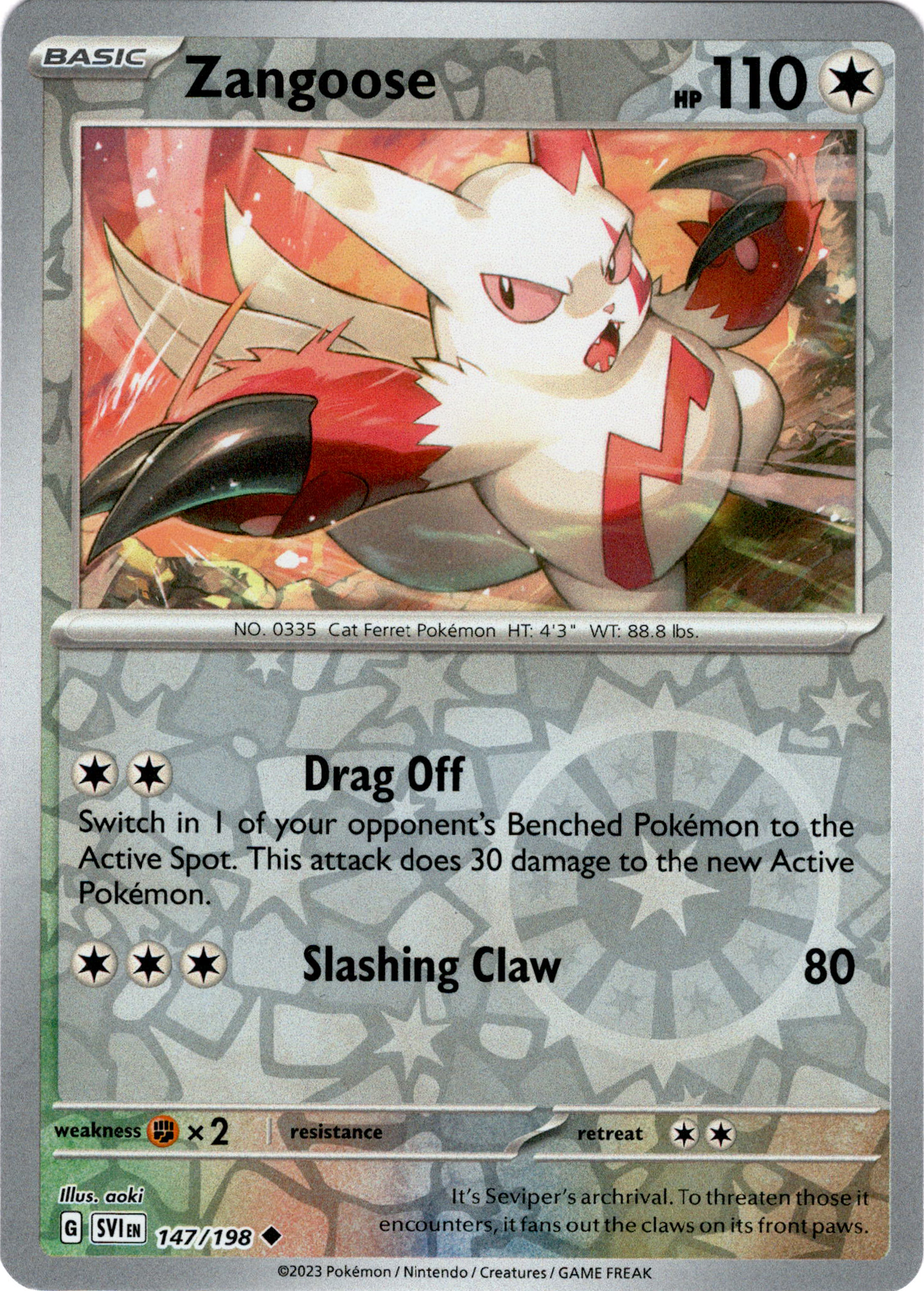Zangoose - 147/198 - Scarlet & Violet - Reverse Holo - Card Cavern