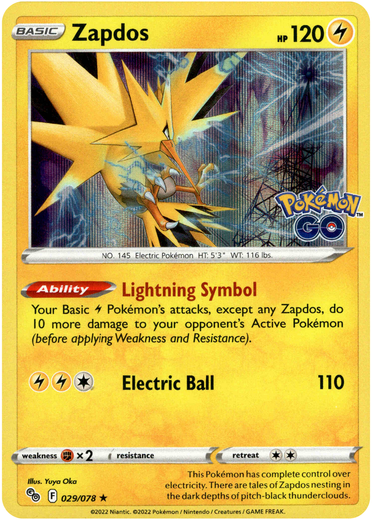 Zapdos - 029/078 - Pokemon Go - Holo - Card Cavern