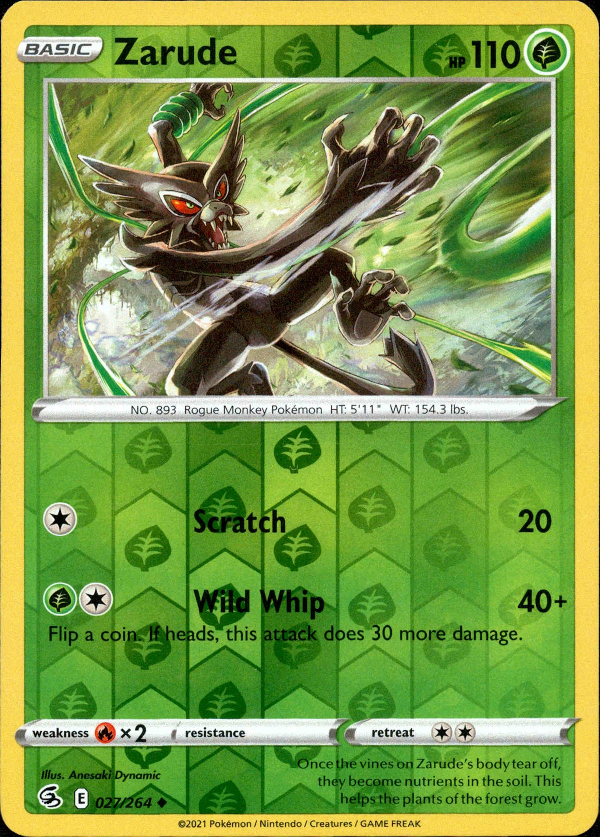 Zarude - 027/264 - Fusion Strike - Reverse Holo - Card Cavern