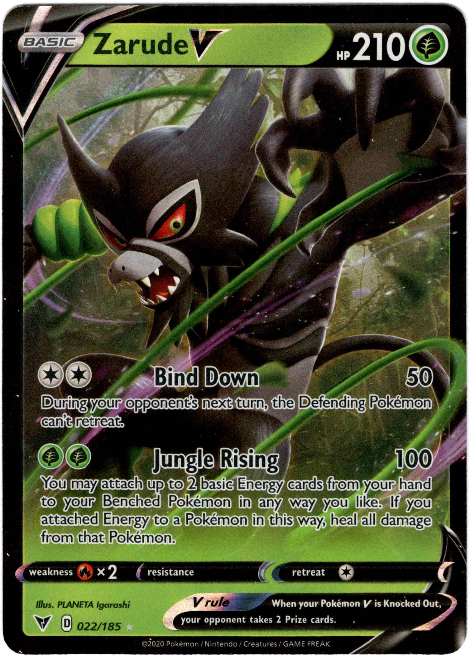 Zarude V - 022/185 - Vivid Voltage - Holo - Card Cavern