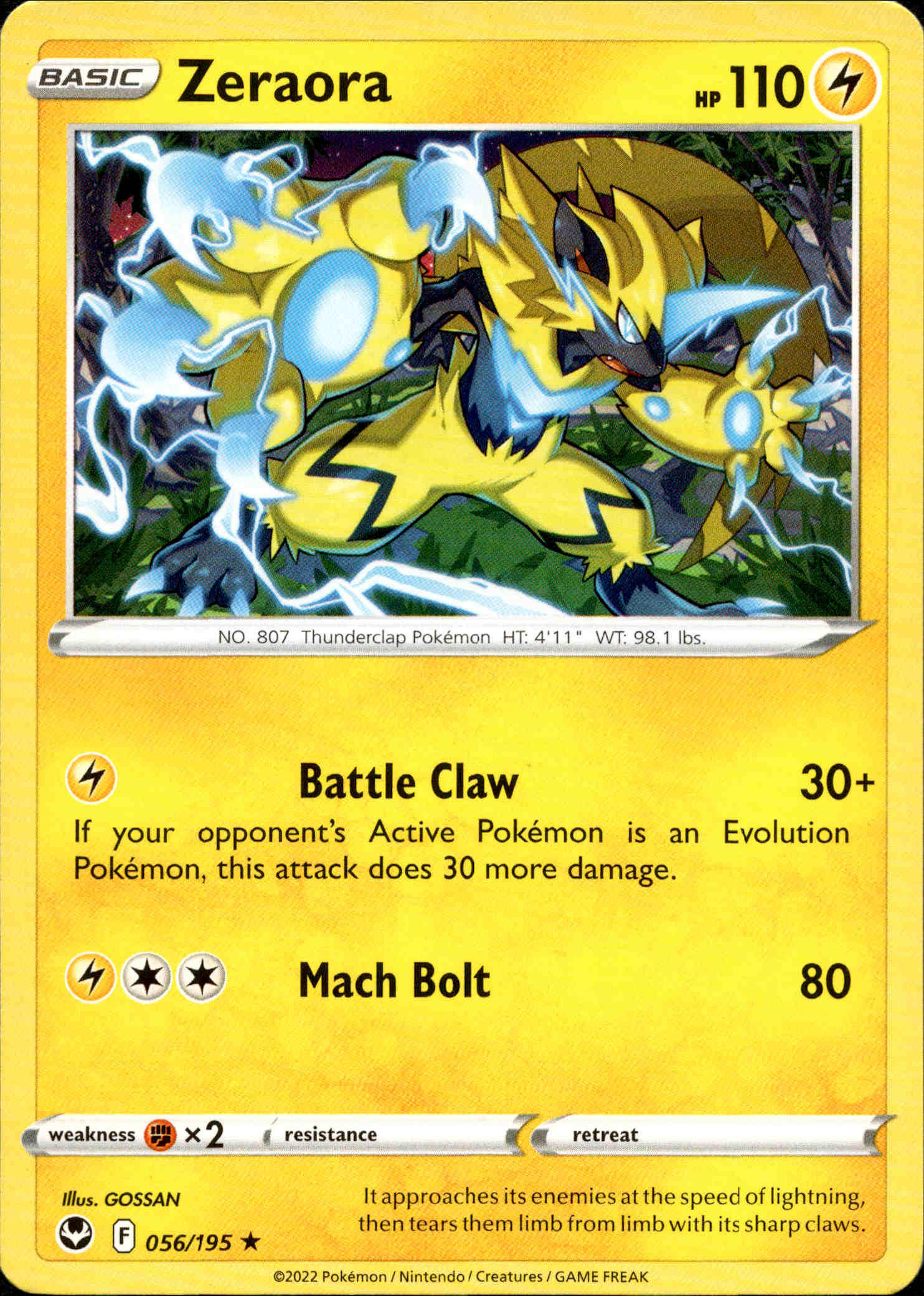 Zeraora - 056/195 - Silver Tempest - Card Cavern