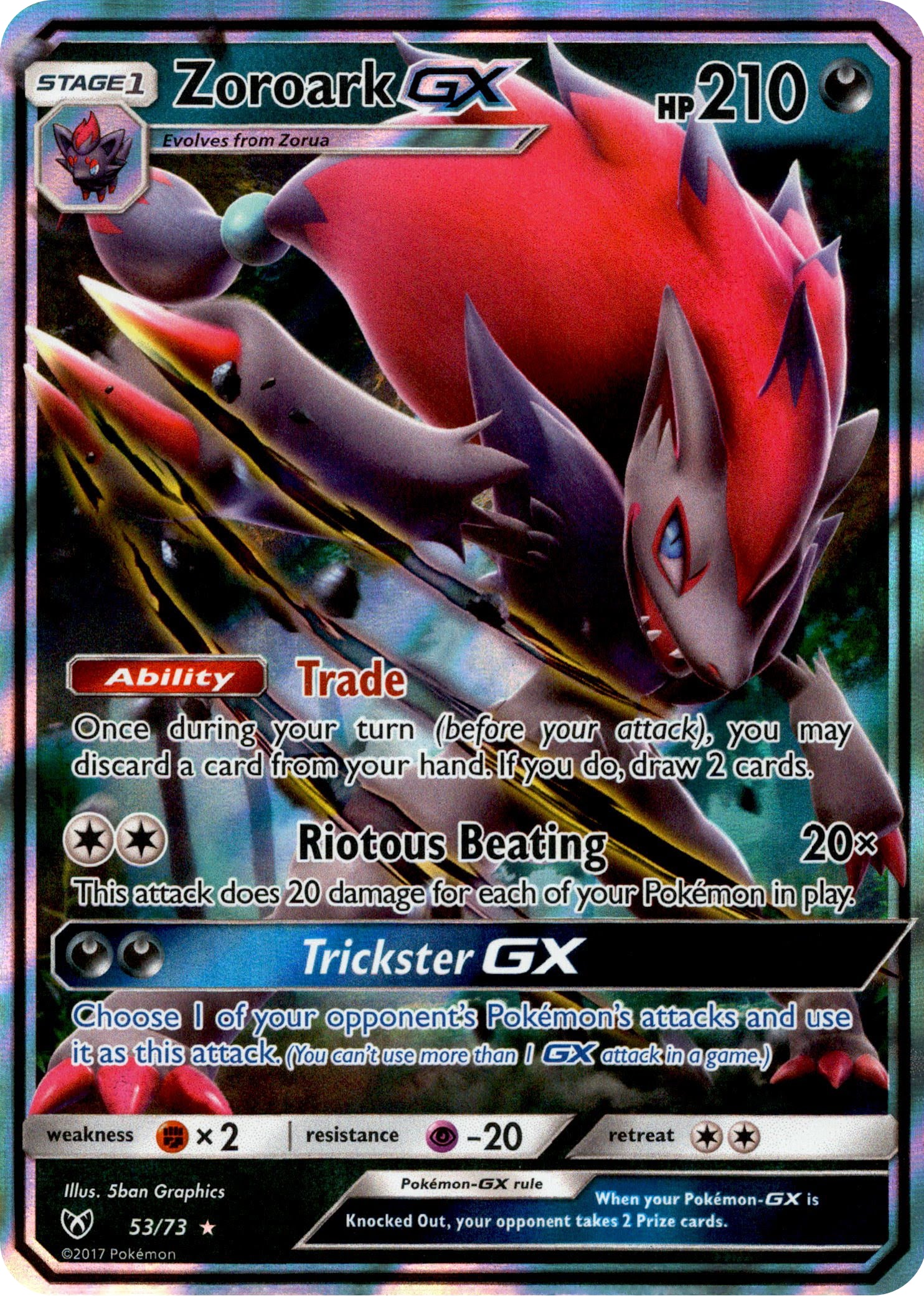 Zoroark GX - 53/73 - Shining Legends - Holo - Card Cavern
