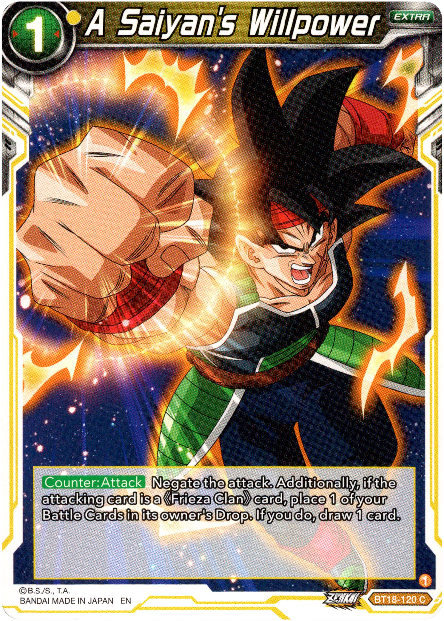 A Saiyan's Willpower - BT18-120 - Dawn of the Z-Legends - Card Cavern