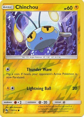 Chinchou - 73/214 - Lost Thunder - Reverse Holo - Card Cavern