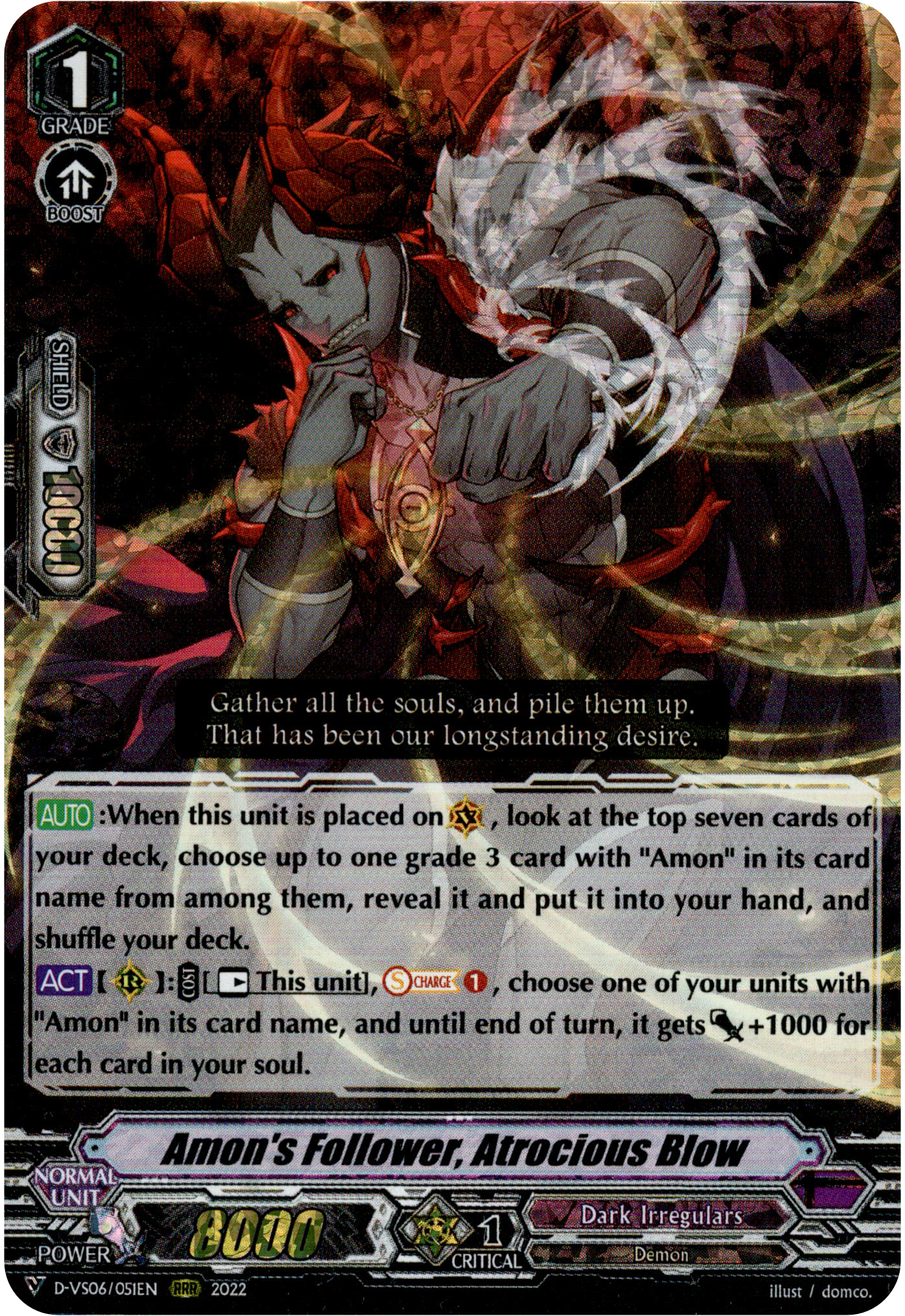 Amon's Follower, Atrocious Blow - D-VS06/051EN - V Clan Collection Vol.6 - Foil - Card Cavern