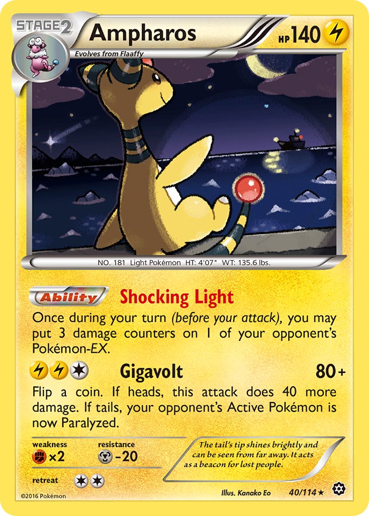 Ampharos - 40/114 - Steam Siege - Holo - Card Cavern