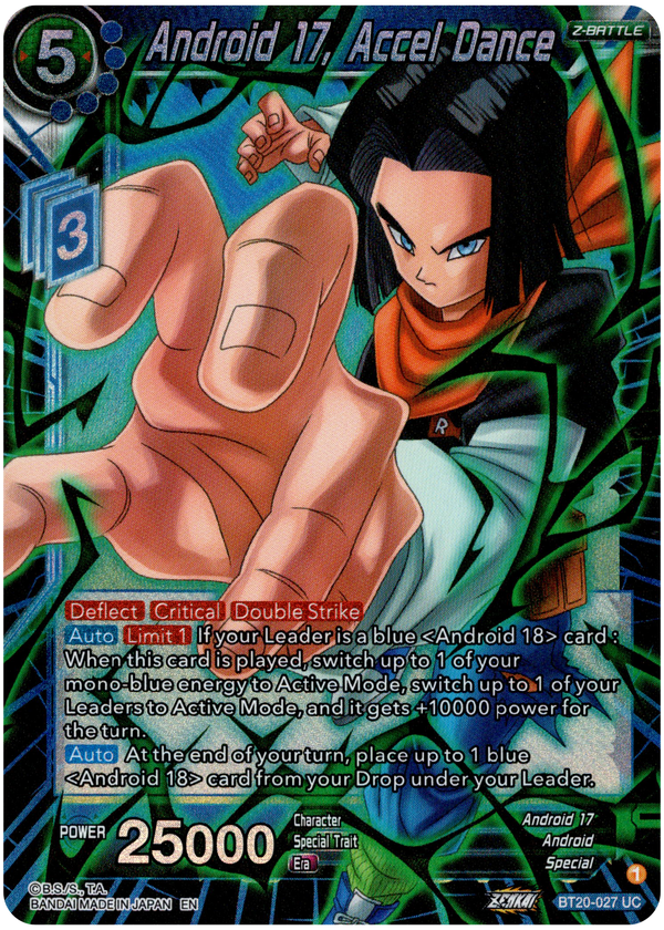 Android 17, Accel Dance - BT20-027 UC - Power Absorbed - Foil - Card Cavern
