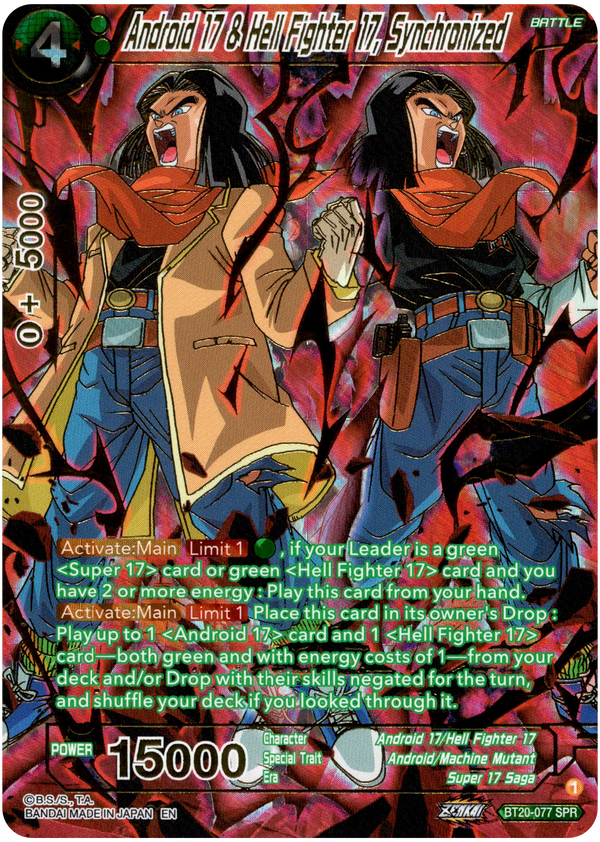 Android 17 & Hell Fighter 17, Synchronized - BT20-077 SPR - Power Absorbed - Foil - Card Cavern