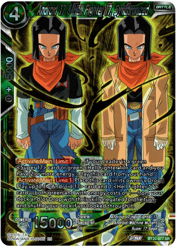 Android 17 & Hell Fighter 17, Synchronized - BT20-077 SR - Power Absorbed - Foil - Card Cavern