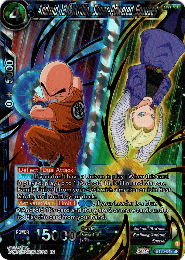 Android 18 & Krillin, Super-Powered Spouses - BT20-043 SR - Power Absorbed - Foil - Card Cavern