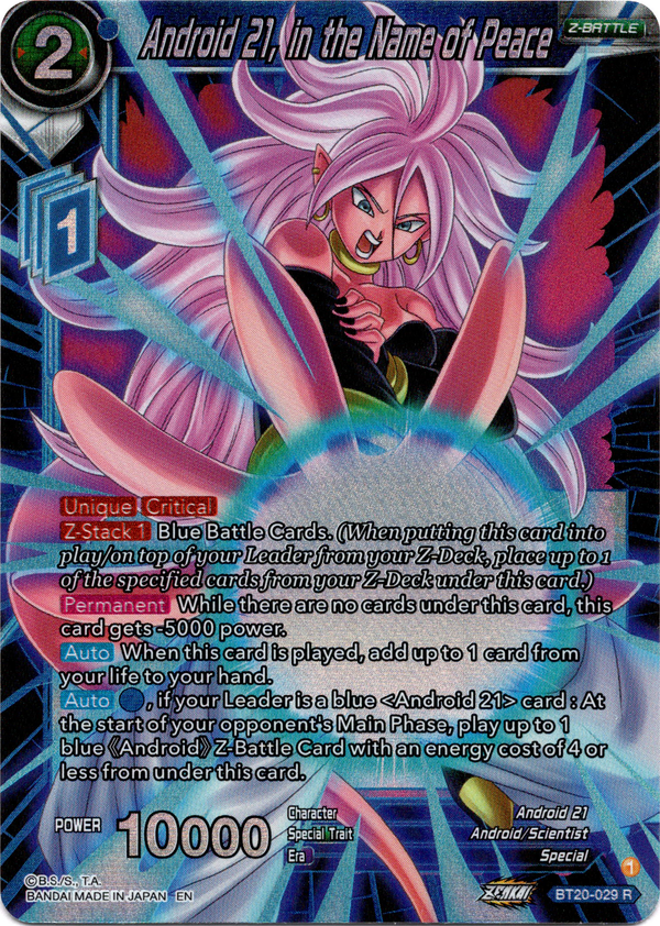 Android 21, in the Name of Peace - BT20-029 R - Power Absorbed - Foil - Card Cavern