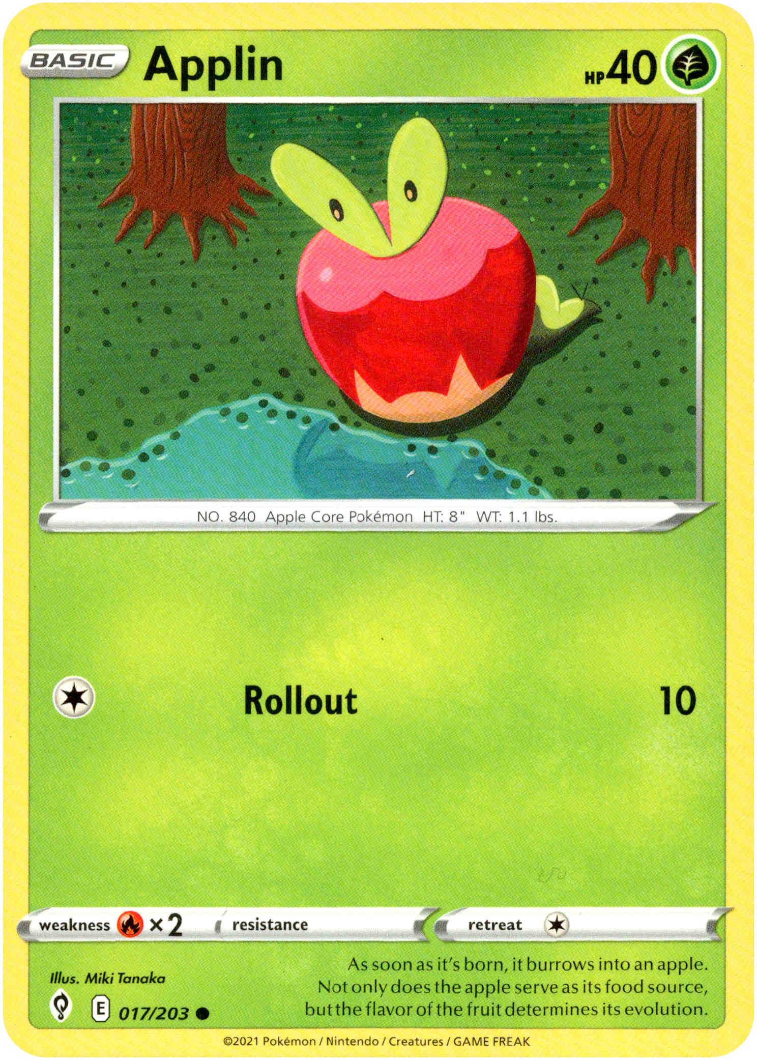 Applin - 017/203 - Evolving Skies - Card Cavern