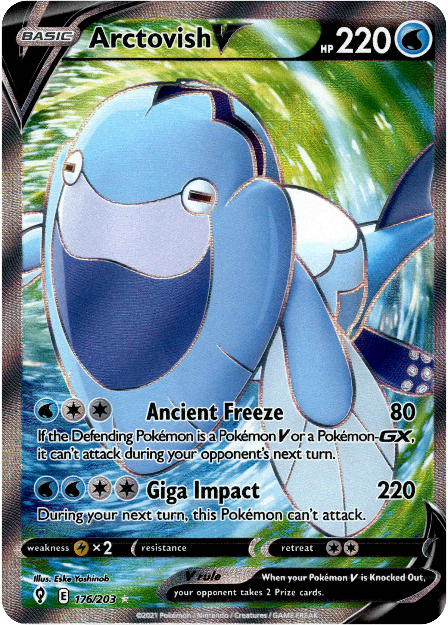 Arctovish V Full Art - 176/203 - Evolving Skies - Holo - Card Cavern