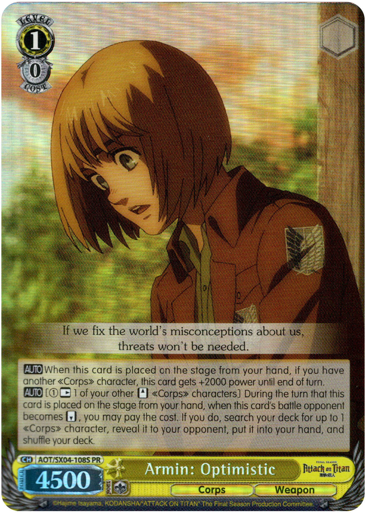 Armin: Optimistic - AOT/SX04-108S PR - Foil - Card Cavern