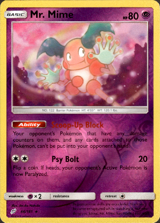 Mr. Mime - 66/181 - Team Up - Reverse Holo - Card Cavern