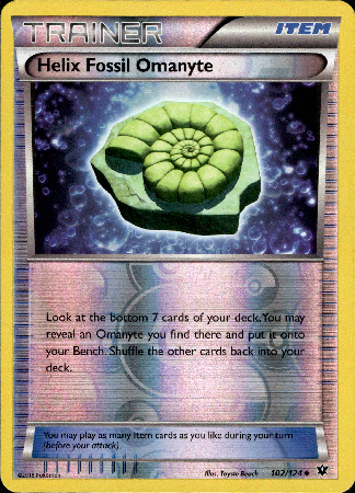 Helix Fossil Omanyte - 102/124 - Fates Collide - Reverse Holo - Card Cavern