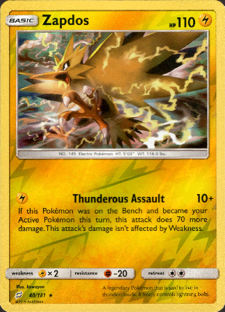 Zapdos - 40/181 - Team Up - Reverse Holo - Card Cavern