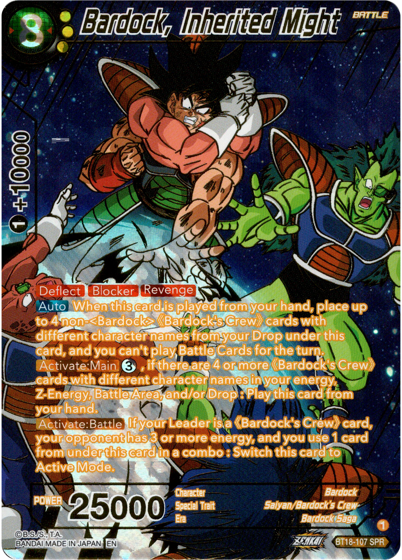 Bardock, Inherited Might Special Rare - BT18-107 - Dawn of the Z-Legends - Card Cavern