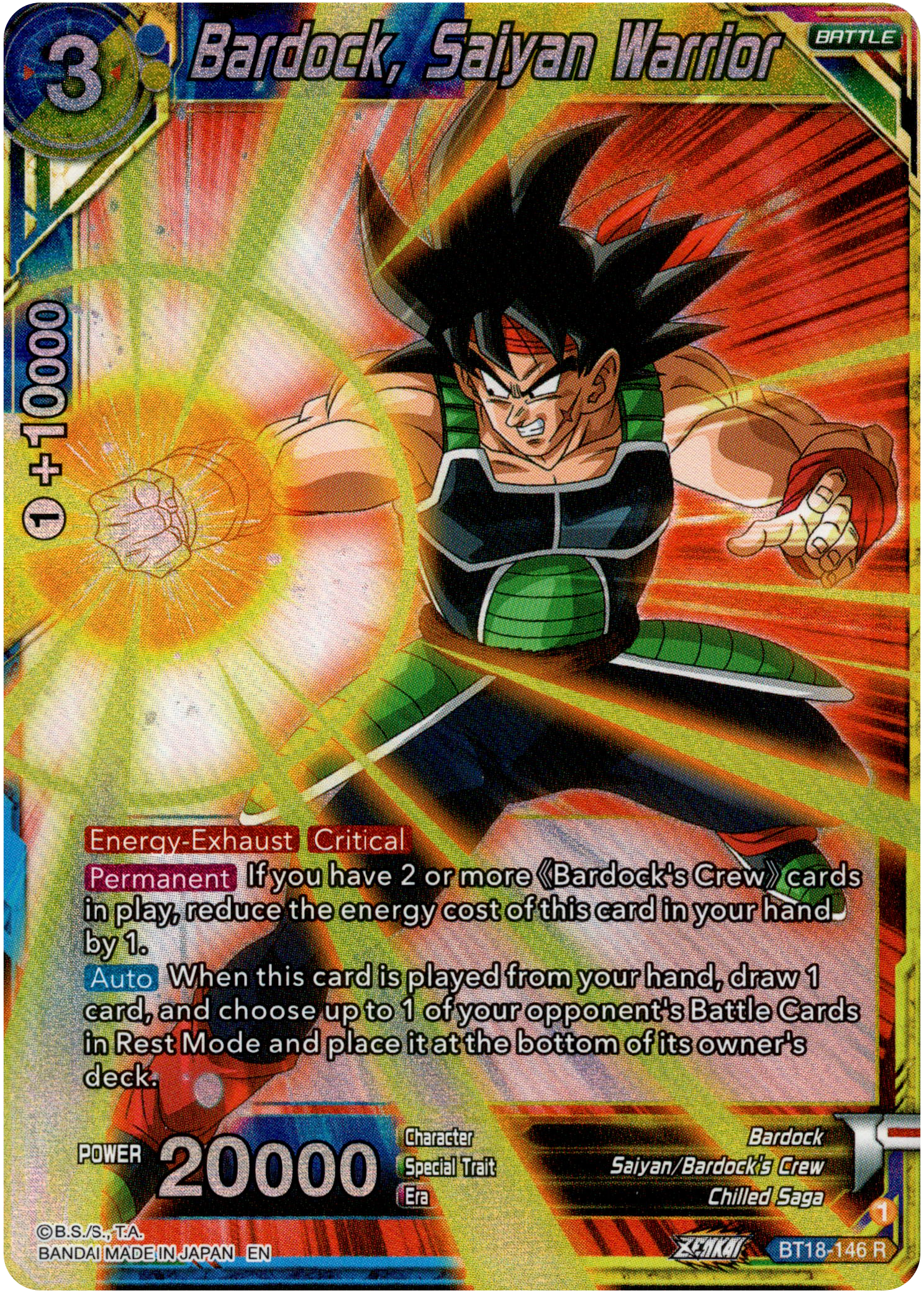 Bardock, Saiyan Warrior - BT18-146 - Dawn of the Z-Legends - Parallel Foil - Card Cavern