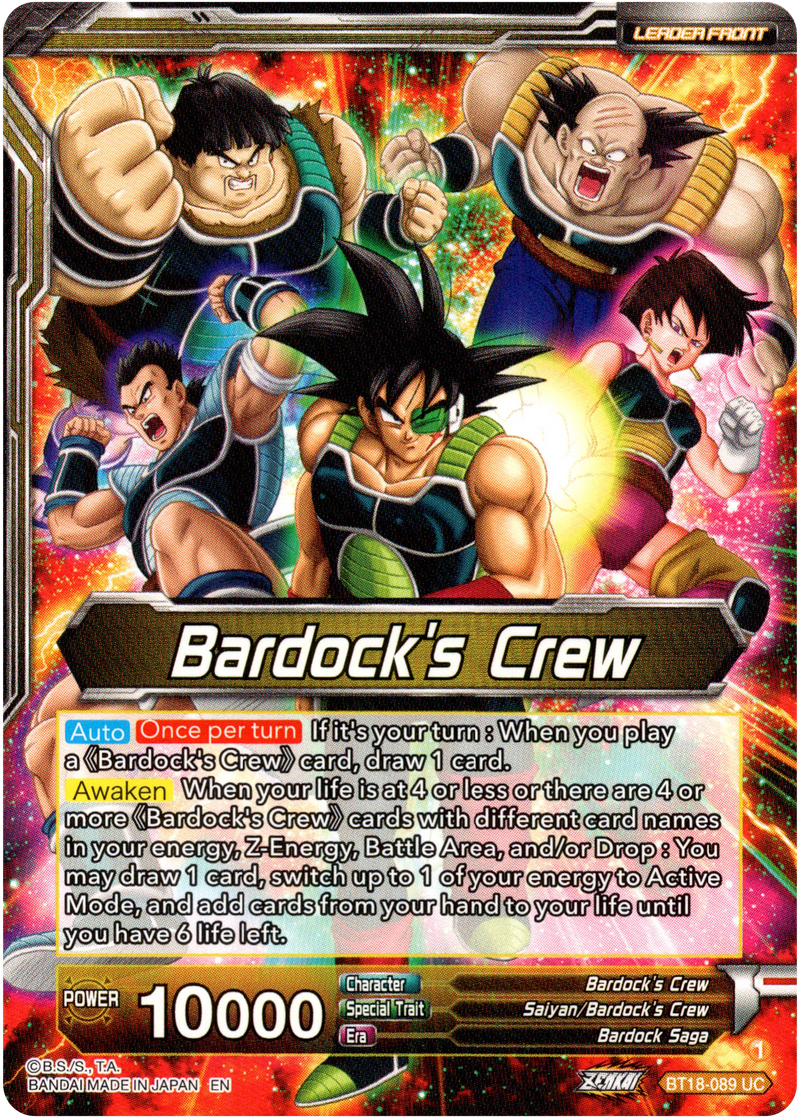 Bardock's Crew // Bardock, Inherited Will - BT18-089 - Dawn of the Z-Legends - Card Cavern
