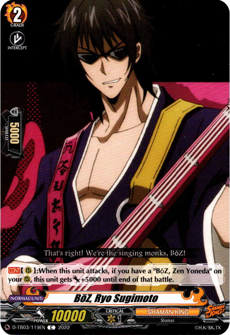 BoZ, Ryo Sugimoto DTB03/119EN Shaman King Card Cavern Trading