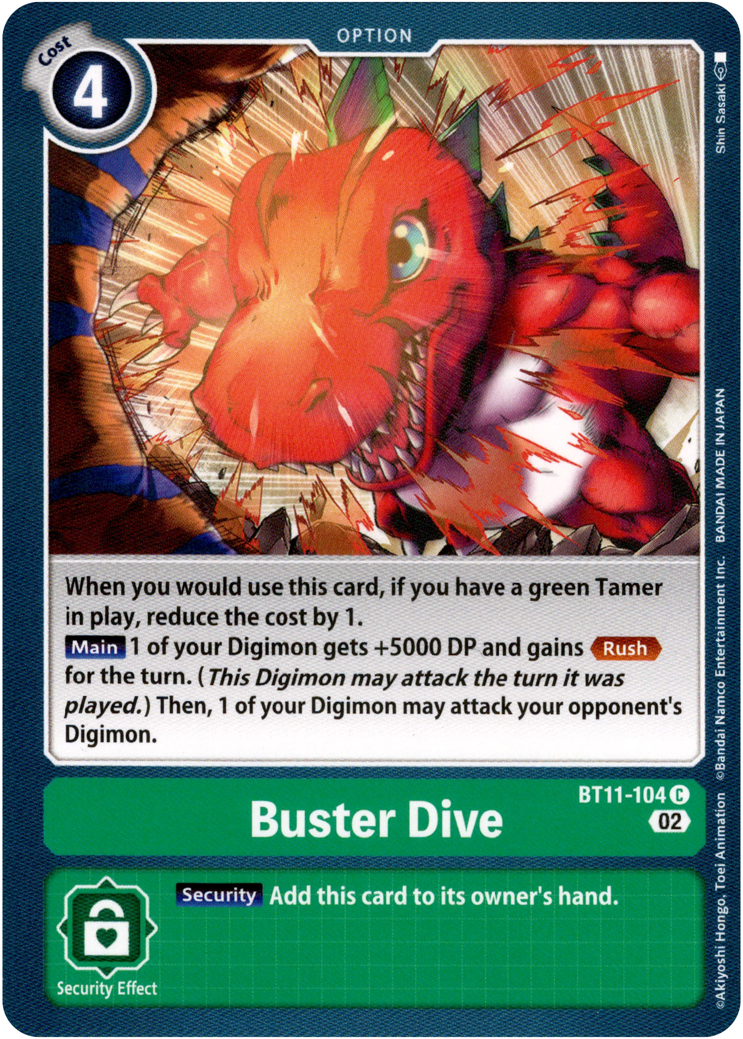 Buster Dive - BT11-104 C - Dimensional Phase - Card Cavern