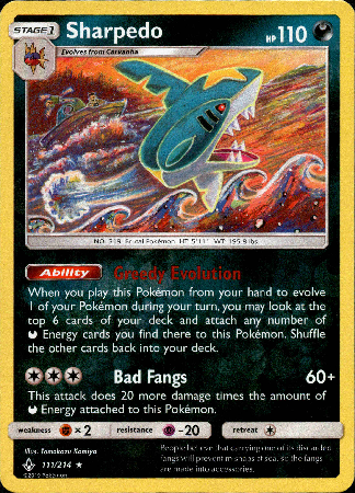 Sharpedo - 111/214 - Unbroken Bonds - Reverse Holo - Card Cavern
