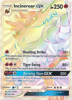 Incineroar GX Hyper Rare - 147/145 - Guardians Rising - Holo - Card Cavern