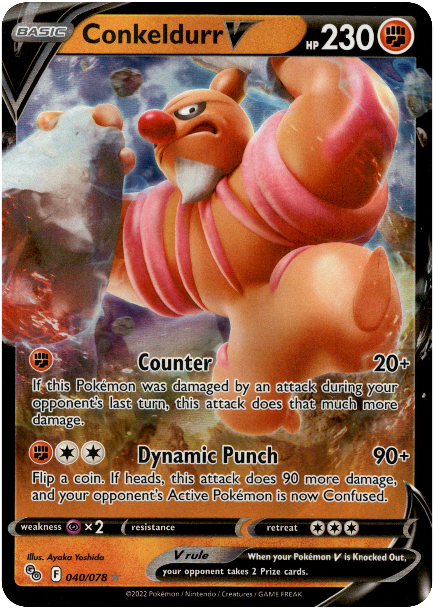 Conkeldurr V - 040/078 - Pokemon Go - Holo - Card Cavern