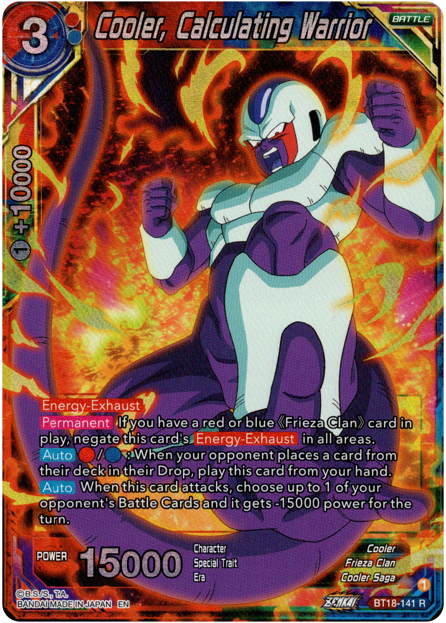 Cooler, Calculated Warrior - BT18-141 - Dawn of the Z-Legends - Parallel Foil - Card Cavern