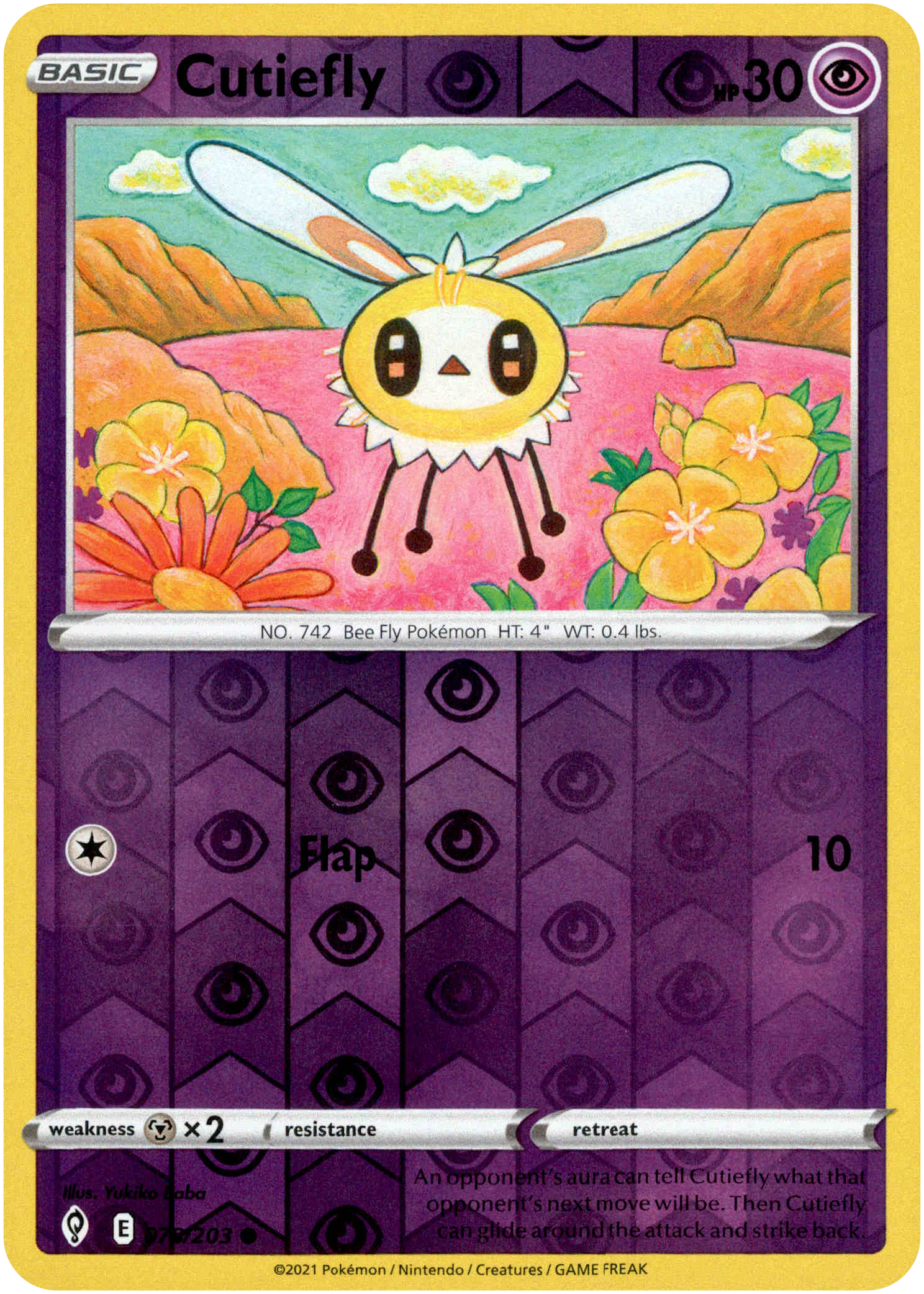 Cutiefly - 078/203 - Evolving Skies - Reverse Holo - Card Cavern