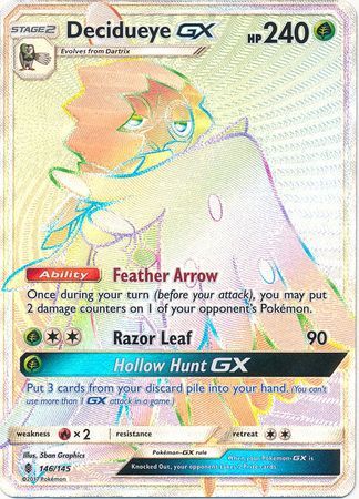 Decidueye GX Hyper Rare - 146/145 - Guardians Rising - Holo - Card Cavern