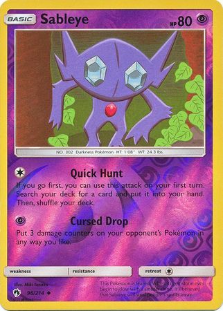 Sableye - 96/214 - Lost Thunder - Reverse Holo - Card Cavern