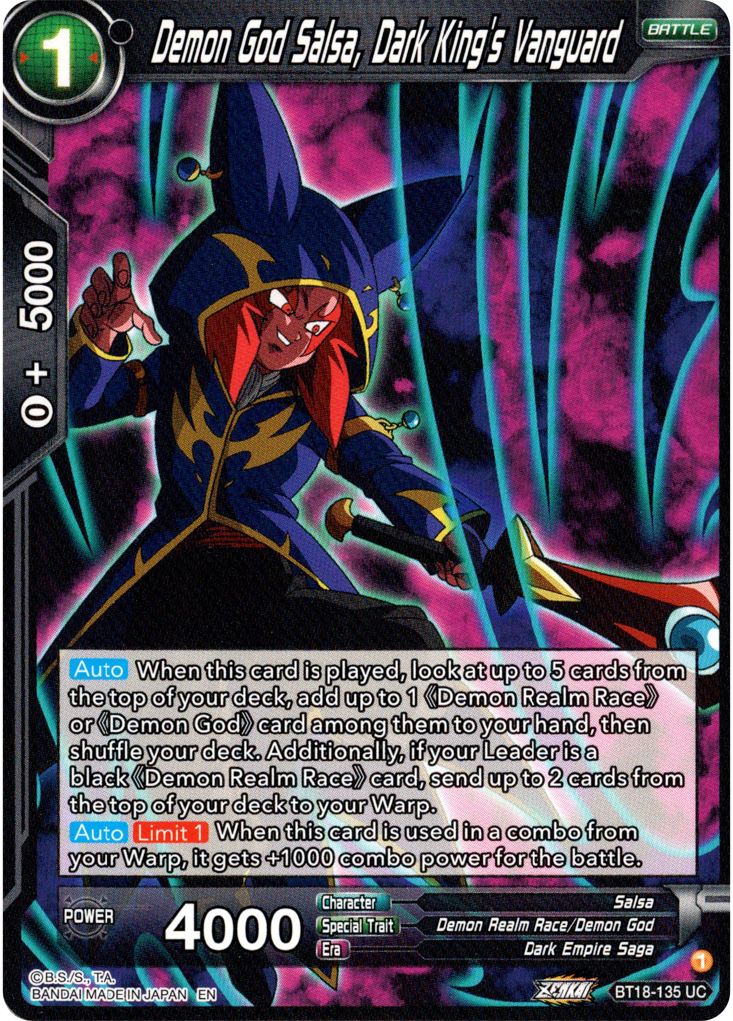 Demon God Salsa, Dark King's Vanguard - BT18-135 - Dawn of the Z-Legends - Card Cavern