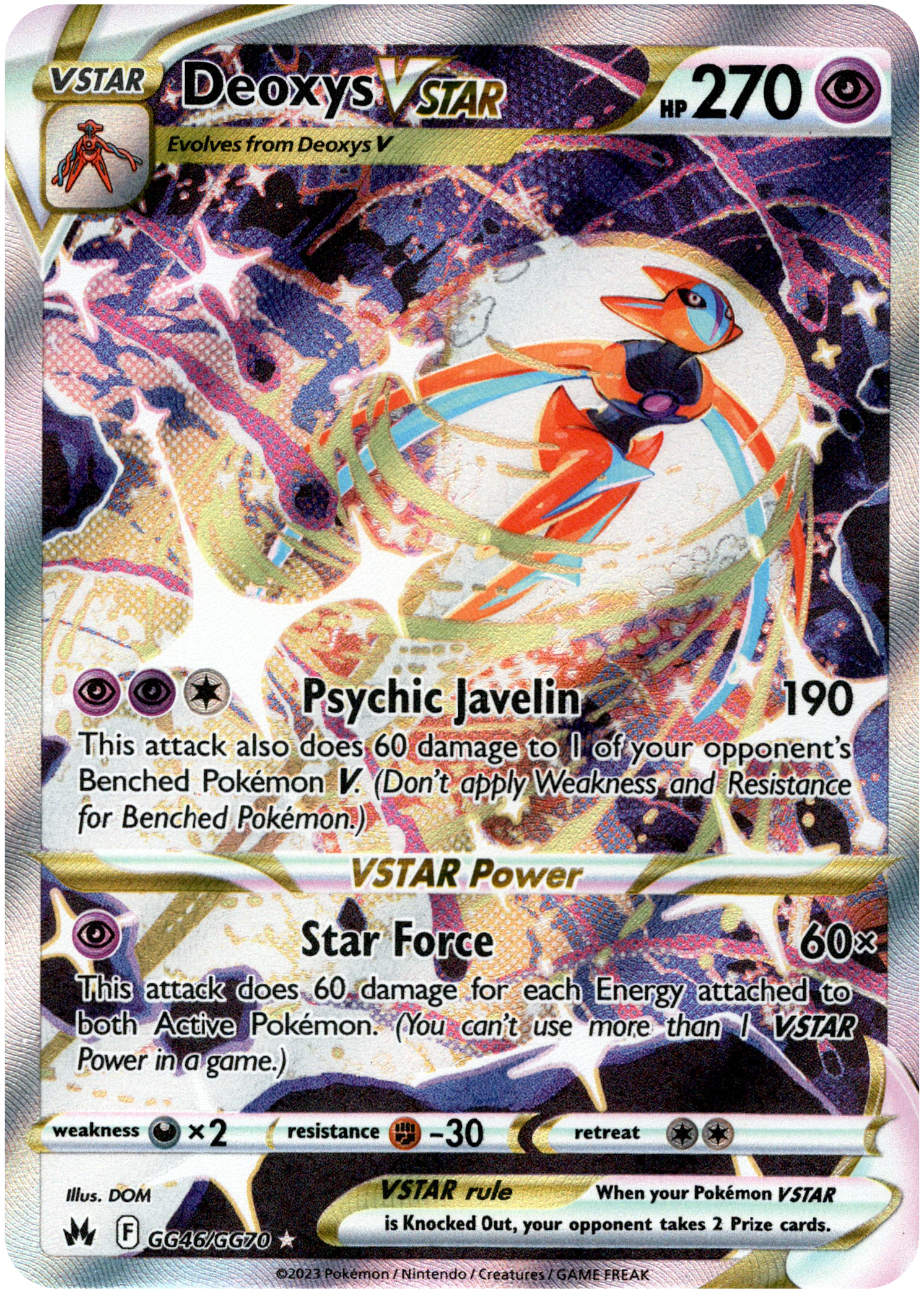 Deoxys VSTAR - GG46/GG70 - Crown Zenith - Holo - Card Cavern