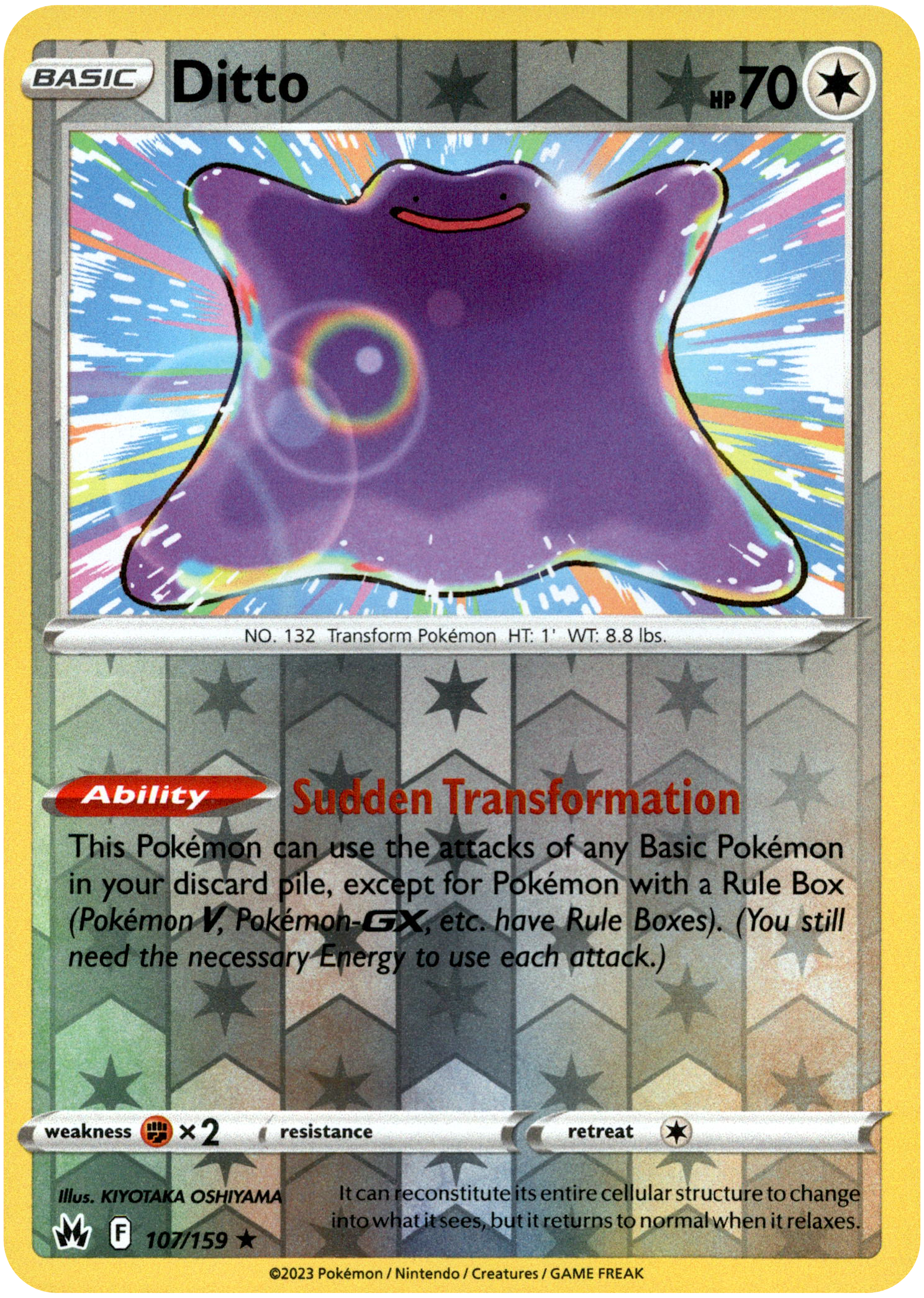 Ditto - 107/159 - Crown Zenith - Reverse Holo - Card Cavern