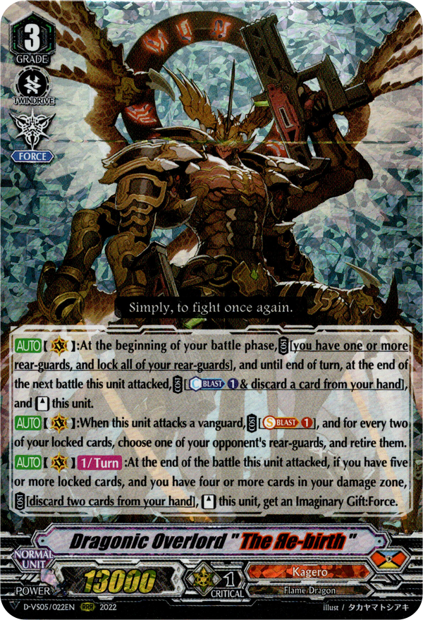 Dragonic Overlord "The Re-birth" - D-VS05/022EN - V Clan Collection Vol.5 - Foil - Card Cavern