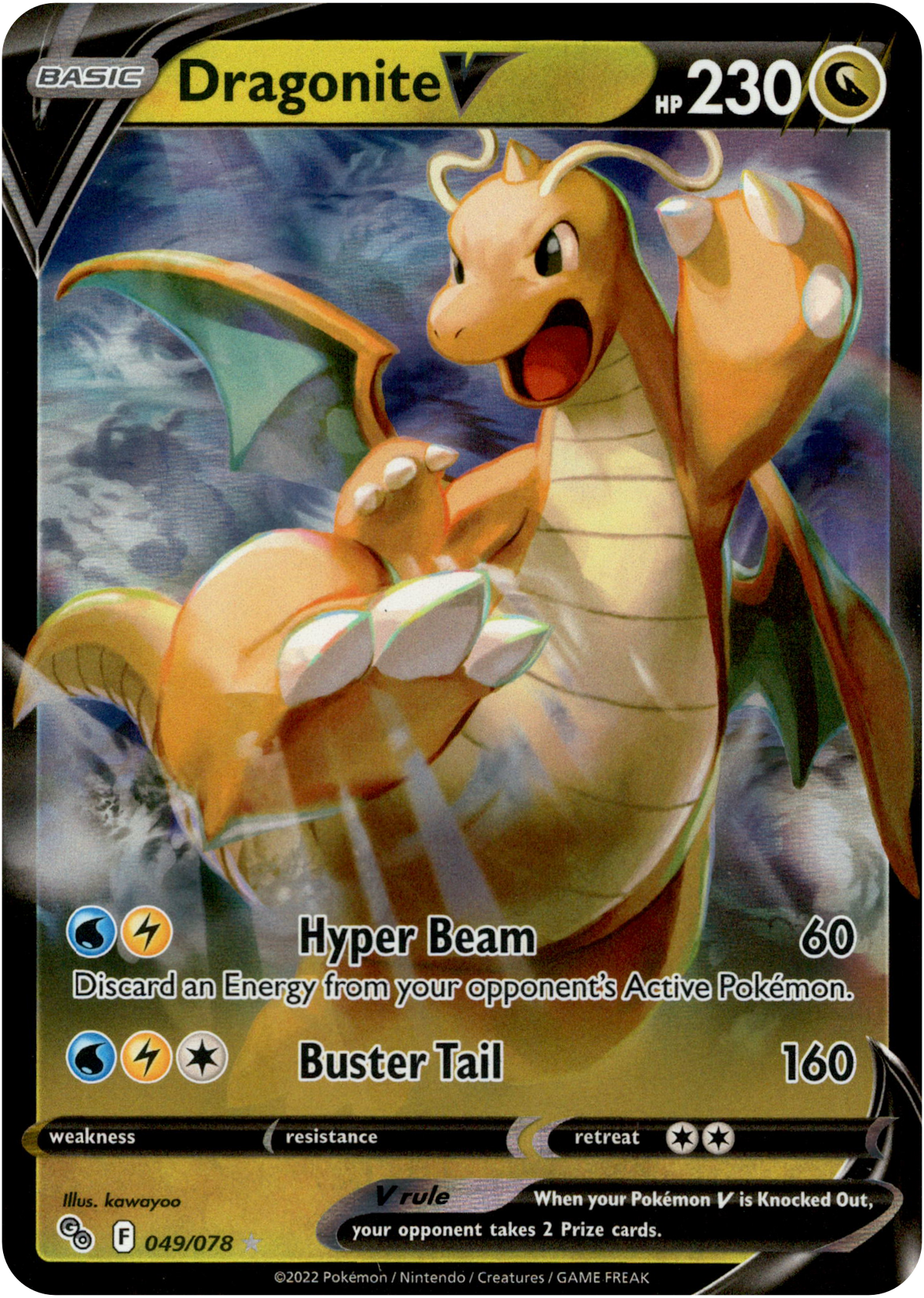Dragonite V - 049/078 - Pokemon Go - Holo - Card Cavern