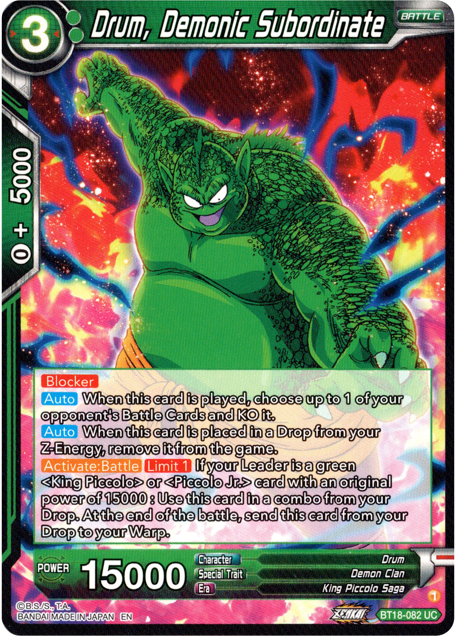 Drum, Demonic Subordinate - BT18-082 - Dawn of the Z-Legends - Card Cavern