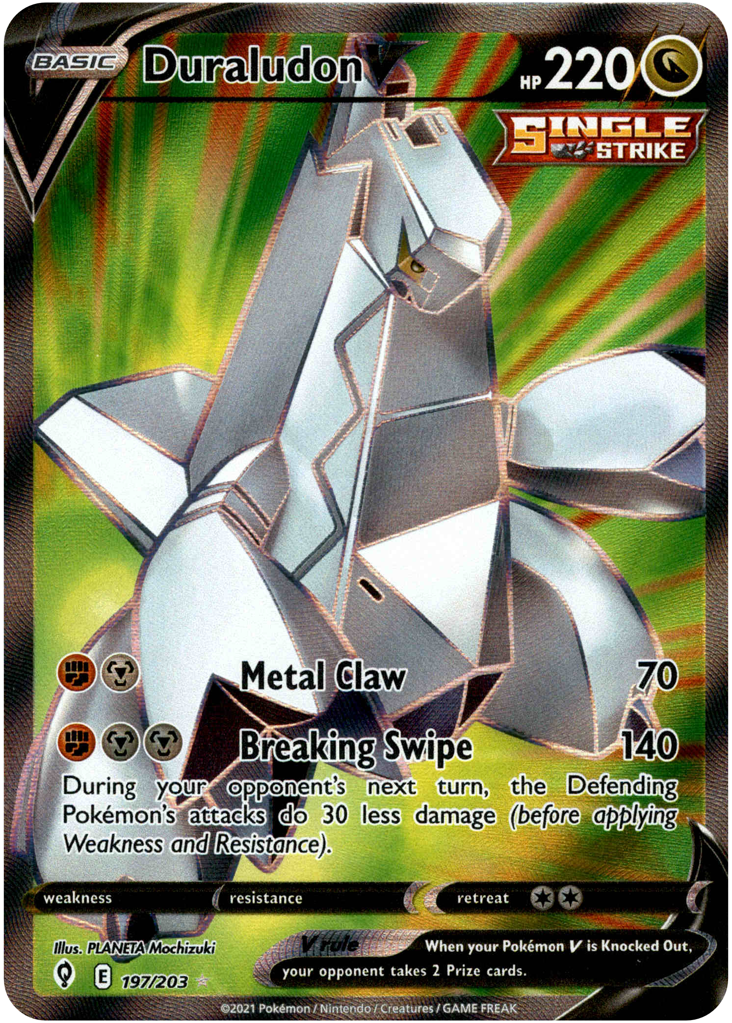 Duraludon V Full Art - 197/203 - Evolving Skies - Holo - Card Cavern