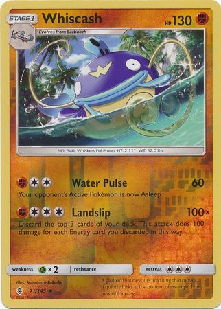 Whiscash - 71/145 - Guardians Rising - Reverse Holo - Card Cavern