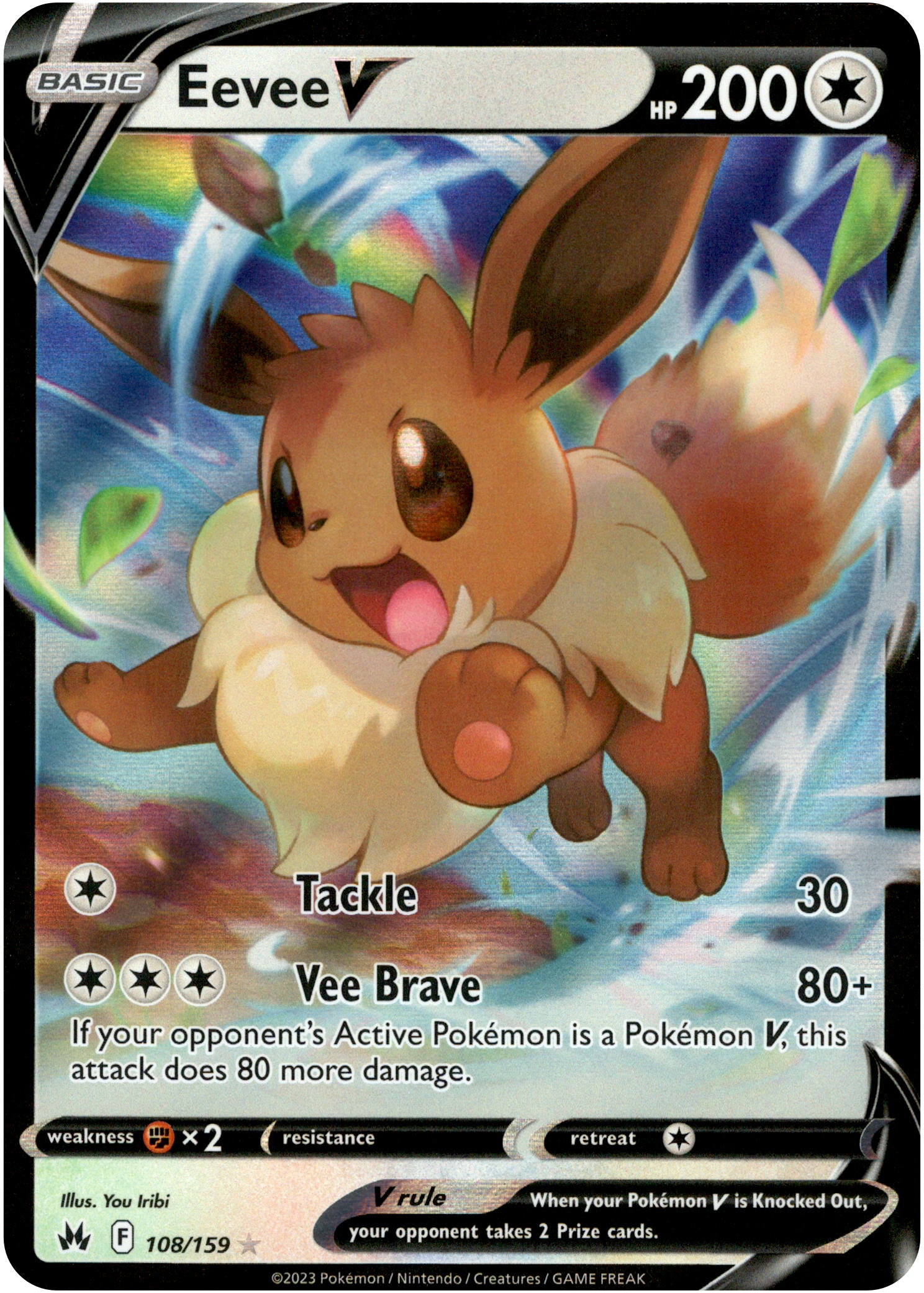Eevee V - 108/159 - Crown Zenith - Holo - Card Cavern