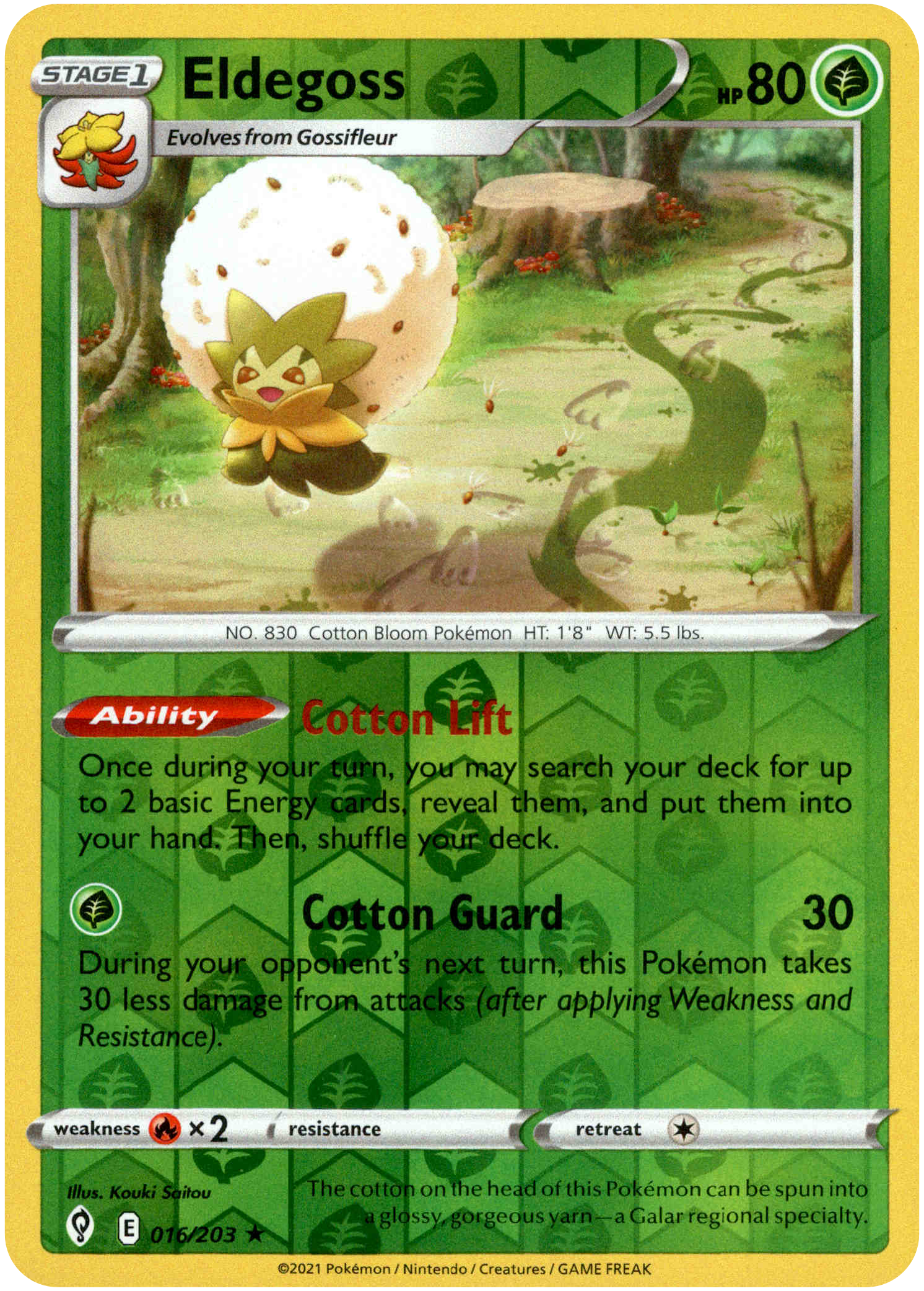 Eldegoss - 016/203 - Evolving Skies - Reverse Holo - Card Cavern