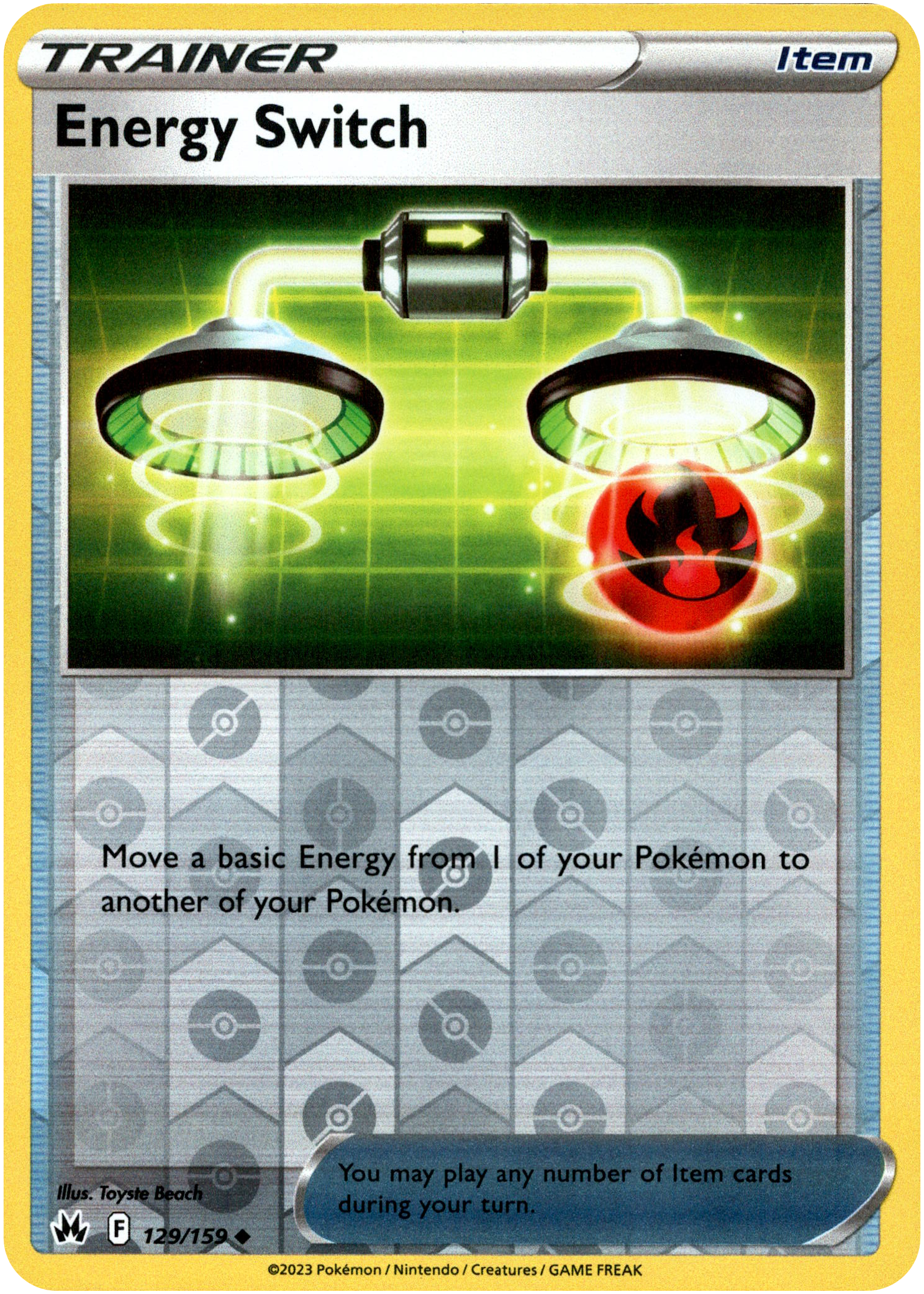 Energy Switch - 129/159 - Crown Zenith - Reverse Holo - Card Cavern