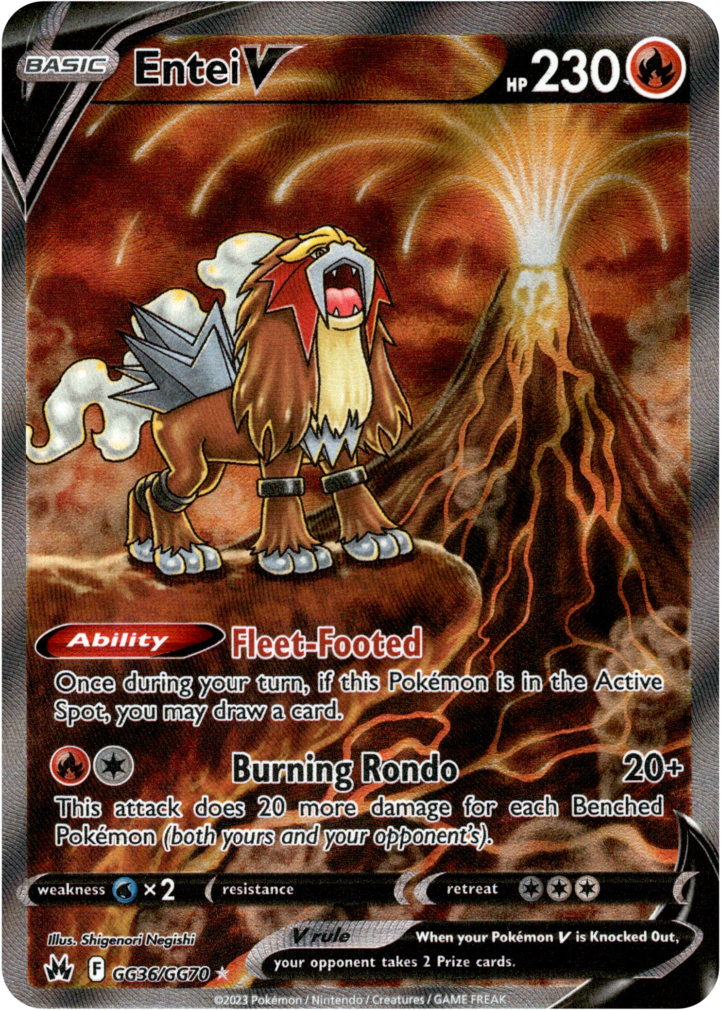 Entei V - GG36/GG70 - Crown Zenith - Holo - Card Cavern