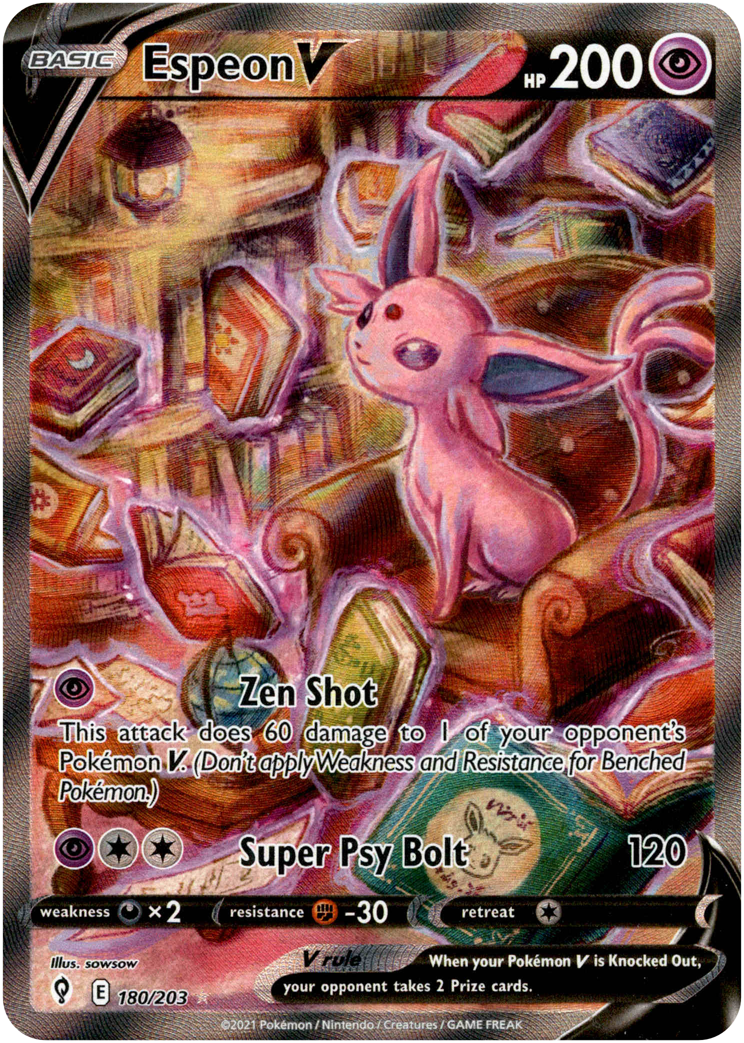 Espeon V Alternate Art - 180/203 - Evolving Skies - Holo - Card Cavern