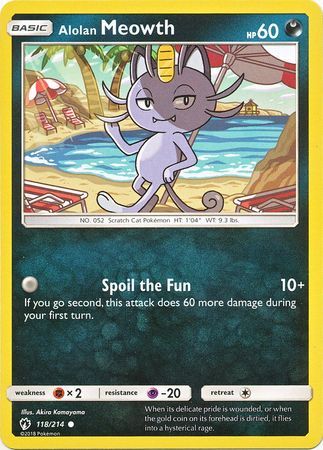Alolan Meowth - 118/214 - Lost Thunder - Card Cavern